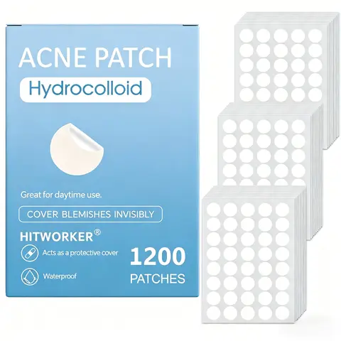【Black Friday】1200pcs Hydrocolloid Acne Pimple Patches for Face, Invisible Daily Facial Blemish Cover Patches, Waterproof Breathable Protective Patches for Daytime Skin Care