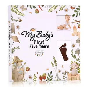 Baby Memory Journal DIY Kit, 124-Page Handmade Scrapbook Album for Baby’s First Year, Creative Keepsake Notebook, Perfect Gift for New Parents