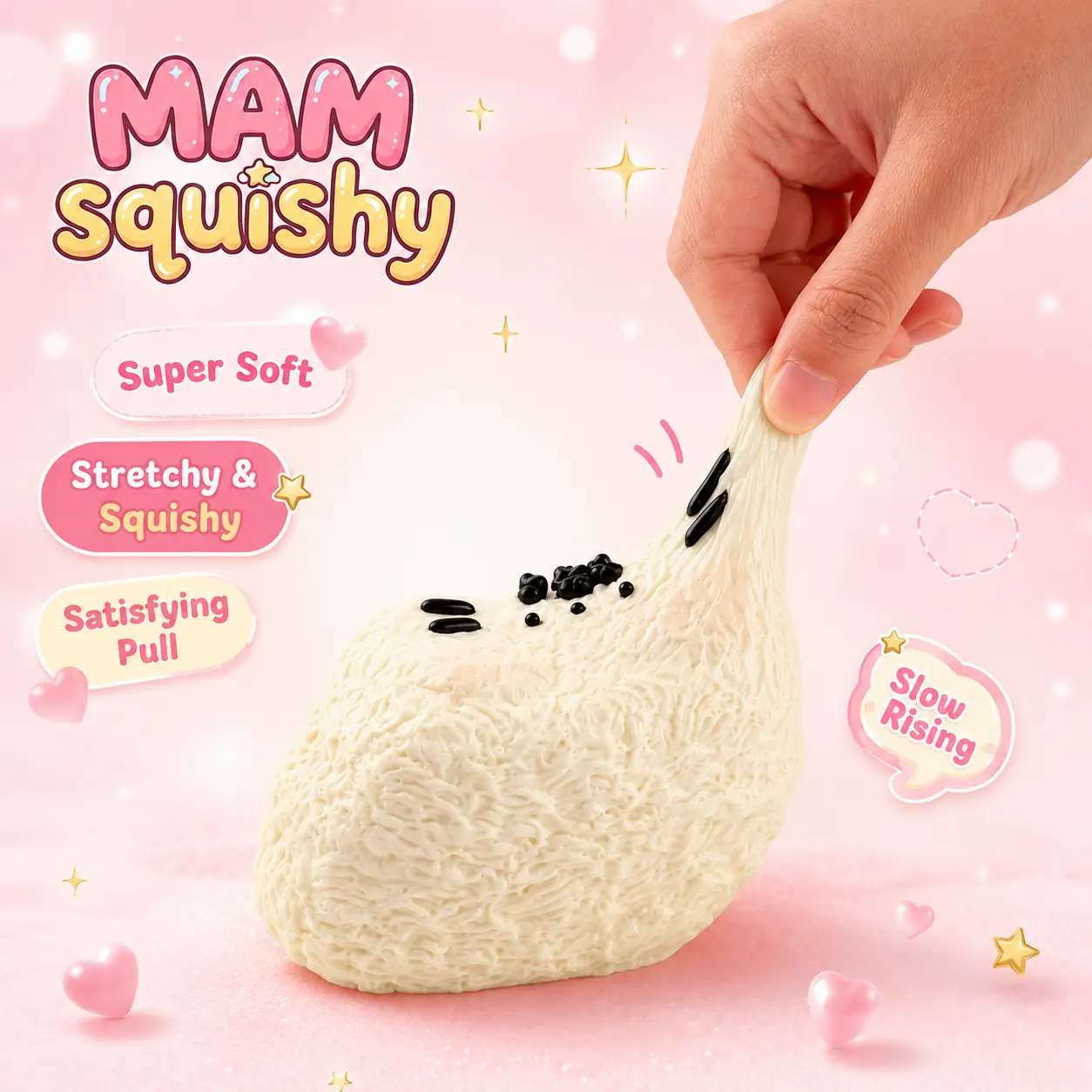 MAM Floof Animal Crew Taba Kitten Squishy, Slow-Rising Square Fluffy Soft Sensory Fidget Stress-Relief Collectible Plush (Toys & Hobbies, Classic & Novelty Stress Relief Toys)