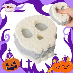 WenQing Taba Squishy Handmade Taba Squishy Toys/White SkullToys, adult fidget toys, decompression venting toys, taba squishy, ​​heart skull + 290g, full silicone reborn squishy, ​​perfect for stress and anxiety relaxation Halloween  Ghost Stress