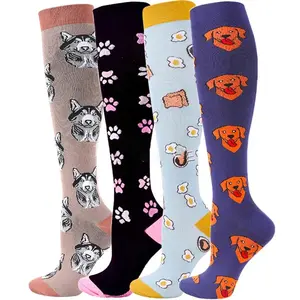 Dog Animal Prints Compression Knee-Length Socks casual