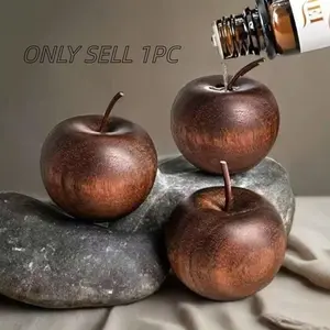Natural Wooden Essential Oil Diffuser, Apple Shape Design, Home & Office Use, Aromatherapy Scent Enhancer, Eco-Friendly Material