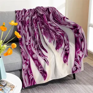 Novelty Food Blanket Funny Purple Cabbage Shaped Giant Wrap Realistic Vegetable Flannel Fleece Throw Couch Bed Living Room Decor Hilarious Gag Gift Teens Adults Women Men