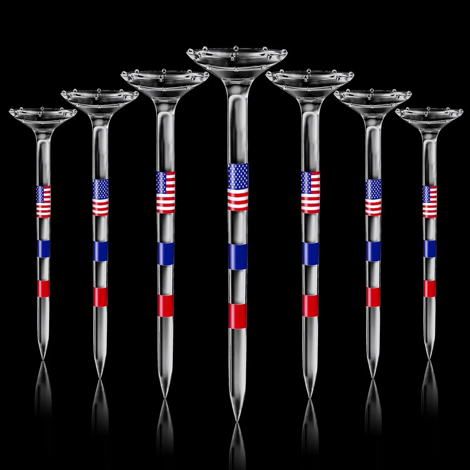 Golf Tees Plastic 3 1/4" Pack of 50/80 Unbreakable Tees with Big Cup & 8 Prongs, Reduces Friction & Side Spin, Multiple Colors Long Golf Tees Bulk
