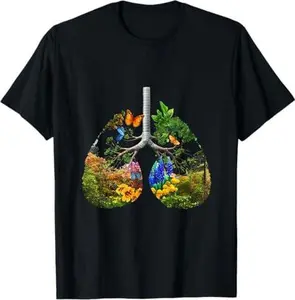 Spring Lungs Nature-Inspired Lung with Trees & Flowers T-Shirt