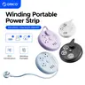 ORICO Travel Power Strip Accessories - 4FT Wrapped Extension Cord with 3 Outlets, 3 USB Ports for Cruise Ship, Beach Vacations (White)