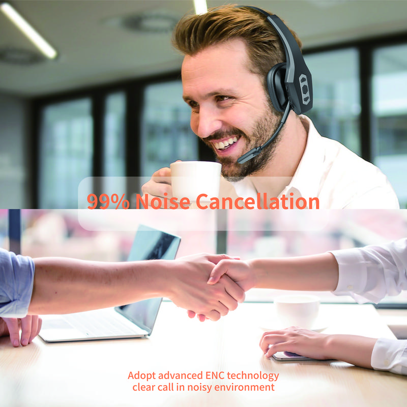 dh16b Noise Cancelling Headset  with 99% Noise Cancellation IP54 Protection Bluetooth Customizable Parrot Button for Clear Communication Adjustable headphones bluetooth wireless headphones