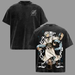 Qifrey Graphic Tee, Witch Hat Atelier Oversize Anime T-Shirt, Acid Washed Heavy Cotton Shirt, Vintage Manga Streetwear, Unisex Casual Wear, Anime Merch, Gift for Anime Fans