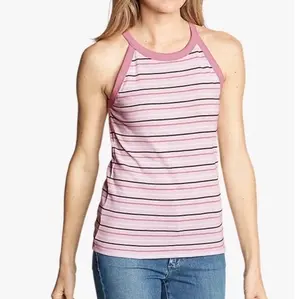 Eddie Bauer Favorite Sleeveless Halter Top - Striped
