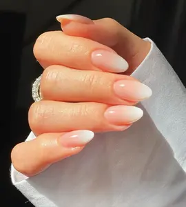 Chic Nude Tips Ombre Press-On Nails | CurvLife Nail | 24pcs Medium Almond Fake Nails | Glossy Finish with Soft Gradient & Subtle Shine | Easy to Apply, Comfortable & Long-lasting | Perfect for Daily Routines, Office Hours, Bridal Showers & Elegant Affairs