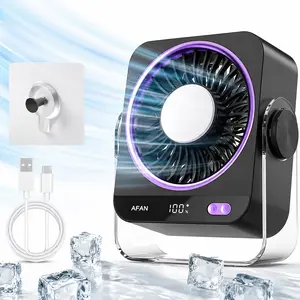 Rechargeable USB Desk Fan with Cooling Function, 199 Speed Turbo Airflow, 5 Speeds Quiet Digital Display, 180° Tilt Portable Small Personal Fan for Bedroom Office Travel Camping Cruise RV tiktok shop spring glow up