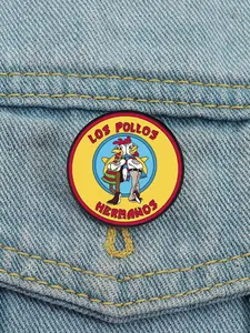Classic TV Show Los Pollos Hermanos Enamel Pin, Geometric Alloy Badge for Backpacks, Unisex Casual Fashion Accessory, Perfect for Fans