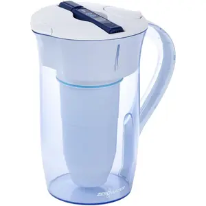 ZeroWater 10-Cup Round 5-Stage Water Filter Pitcher Dispenser with 5-Stage 0 TDS Zero Water Filter – IAPMO Certified to Reduce Metals, Chlorine, Lead, Chromium, and Forever Chemicals PFOA/PFOS