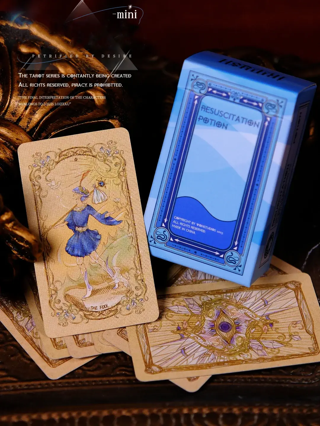 Medusa's Eye Tarot Deck, mini size mystical divination tool with guide book,portable destiny game, multiplayer divination deck, beginner friendly tarot game,