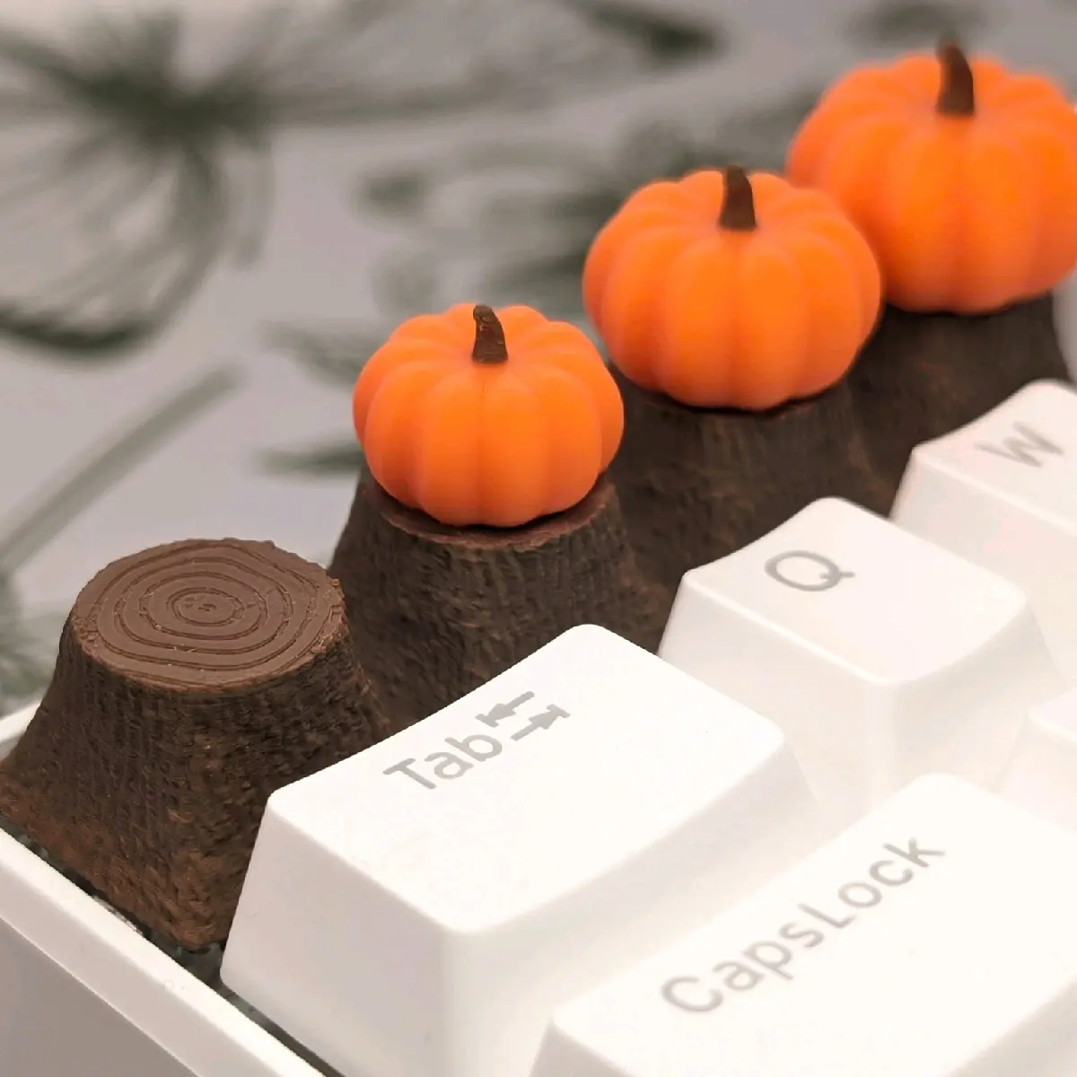 Pumpkin Fall Keyboard Keycap with MX Switches for Mechanical Keyboards