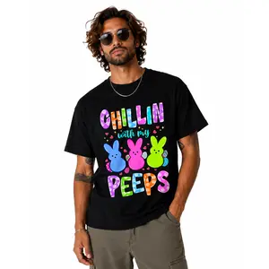 Cute Easter Bunny Graphic T-Shirt Chillin With My Peeps Funny Spring Holiday Tee