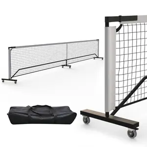 22FT Portable Pickleball Net With Wheels Regulation Size Heavy Duty PE Net System With Carry Bag Easy Setup For Driveway Backyard And Outdoor Court