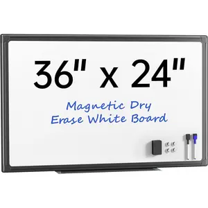36" x 24" Magnetic Whiteboard for Wall, Dry Erase Board with Black Frame, Hanging White Board for Office, Home, Classroom, Conference Room – Accessories Included