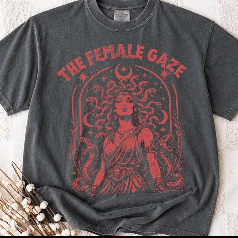 Comfort Colors Vintage Medusa Feminist Tee | Retro Pop Art Empowerment T-Shirt | Greek Mythology Patriarchy Rebel Gift for Her