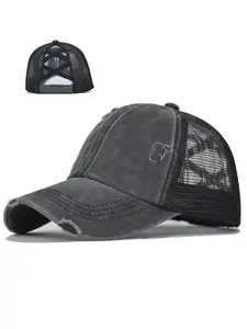 Womens Pony Hat High Ponytail Baseball Cap Girls Messy Bun Caps Camouflage Trucker Bad Hair Day Adjustable Dad Hat Camouflage Snapback Hat