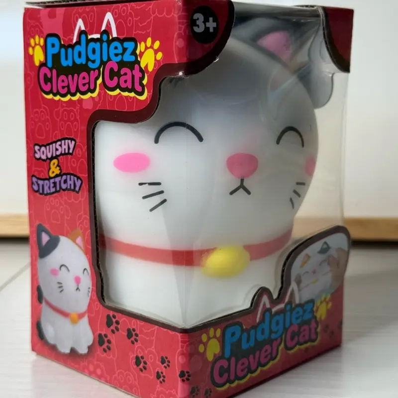 Cute Lucky Cat Squishy | Jumbo Slow Rise Cat Stress Toy | Super Soft Stretchy Sensory Fidget | Kawaii Desk Toy