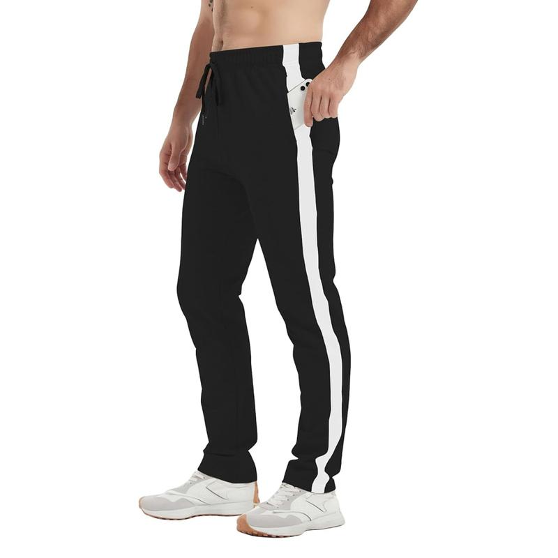 Democare 34/36/38/40 Long Inseam Men's Tall Striped Sweatpants Workout Training Lounge Joggers Pants with Pockets
