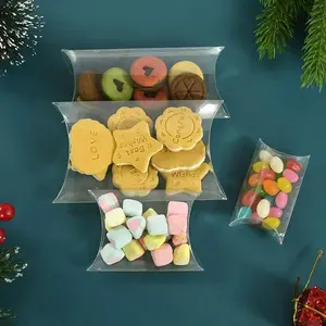 15pcs, Clear Pillow Shape Candy Box - Perfect for Weddings, Birthdays, and Parties - Transparent PVC Packaging for Cookies and Favors