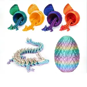 3D Printed 22cm Dragon Egg with Articulated Dragon Model Home Decor Items Room Decoration Sculptures Figurines Desktop Ornament