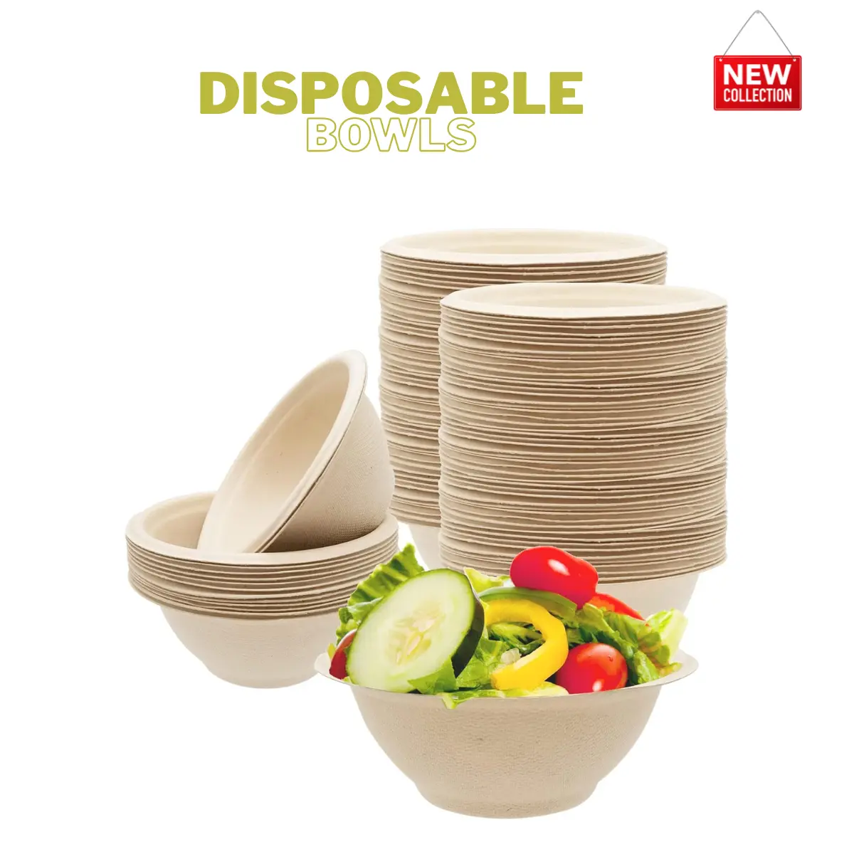 100 Pack 8oz Compostable Paper Bowls,Heavy-Duty Disposable Natural Bagasse Bowls,Biodegradable Soup Bowls,Eco-Friendly,Heat Resistant,for Ice Cream,Salad,Soup,Snack,Dessert,Pasta,Hot or Cold Use