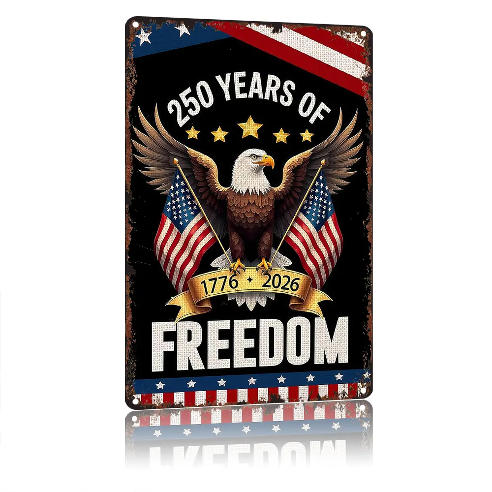 Vintage Sign Usa 250th Anniversary Eagle Design For Home Bedroom Front Door Yard Decor Aluminum 8 X 12 Inches