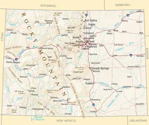 Map of Colorado CO - Reference Map - Peel and Stick Wall Decal
