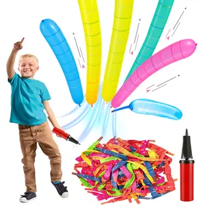 DealsForYou 100-Pack Rocket Balloons Kit with Aerodynamic Tip & Easy Pump for Outdoor Indoor Party Fun No Refill Needed