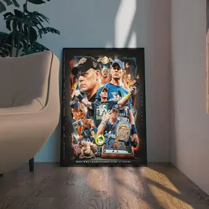 New! John Cena 17x World Champions Wwe Wrestlemania In History Home Decor Poster