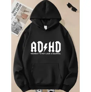 ADHD Highway To Hey Look A Squirrel Women's Hoodie With Kangaroo Pocket Trendy Long Sleeve Sweatshirt For Stylish Ladies