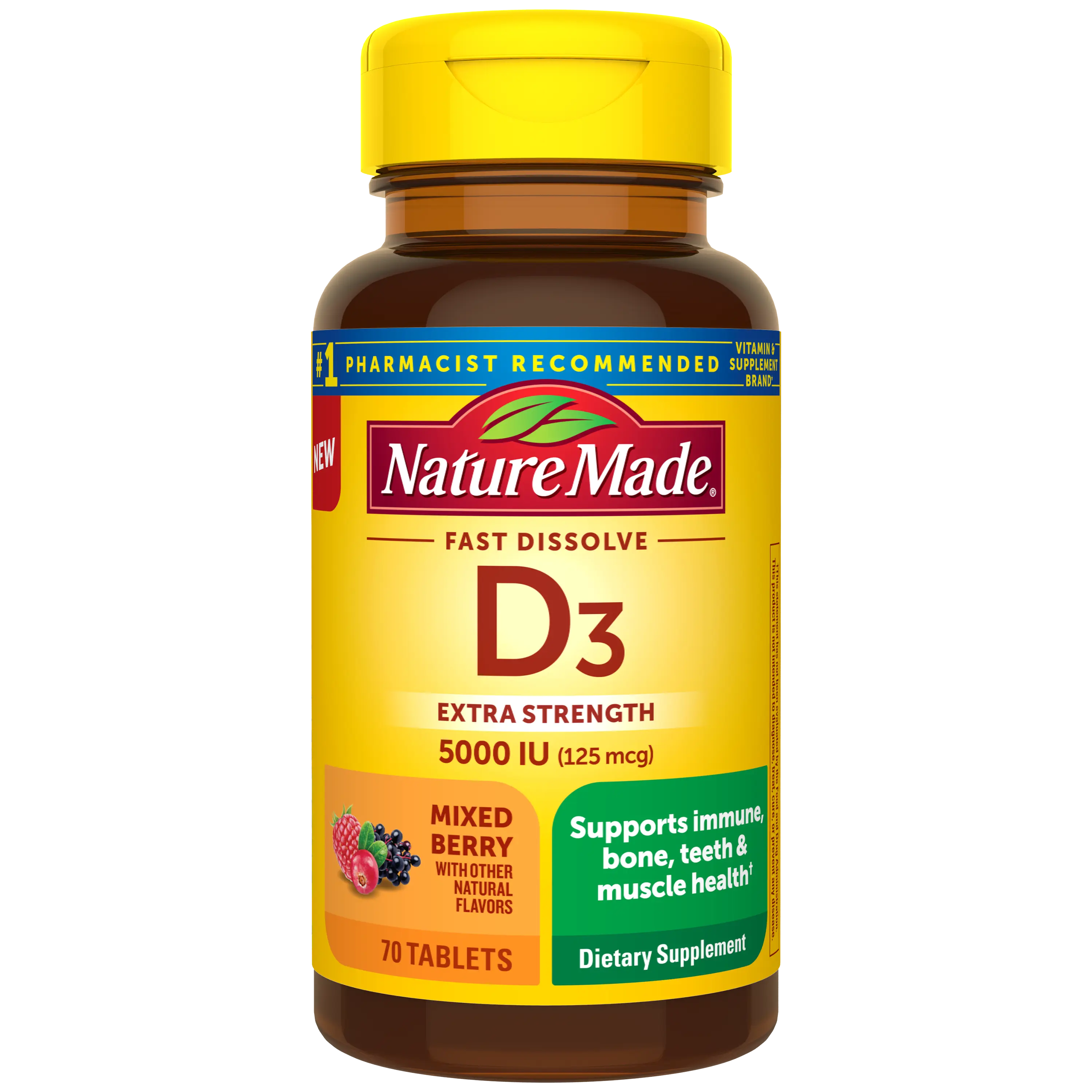 Vitamin D3 5000 IU (125 mcg) Fast Dissolve Tablets