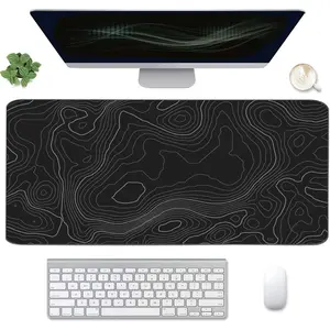 Topographic  Pad, Extended Gaming (35.4x15.7 in), Desk Mat Laptop  Decor Writing for Work, , Office,  - Topographic Contour