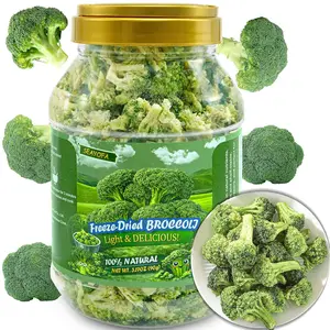 SEAYOFA Freeze Dried Broccoli Florets, 3.17oz Dehydrated Broccoli Vegetables, No Bitter Frozen Broccoli Florets for Snack, Soup, Pasta, Camping, Quickly & Emergency Food Supply, Vegan