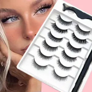 Magnetic False Eyelashes Set, No Glue Needed, Reusable Eye Makeup Kit, Easy Application for Beginners, 6 Pairs Included