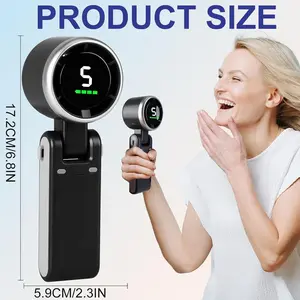 2026 Newest 3 IN 1 Turbo Fan, 3 Colour + 5 Gear Wind,4000mAh Battery Operated, 3 IN 1 Hand Fan Rechargeable Portable Rechargeable Pocket Fan, 3 in 1 Foldable & Hanging Neck Fan, Multifunction, Durable, 4000mAh Battery