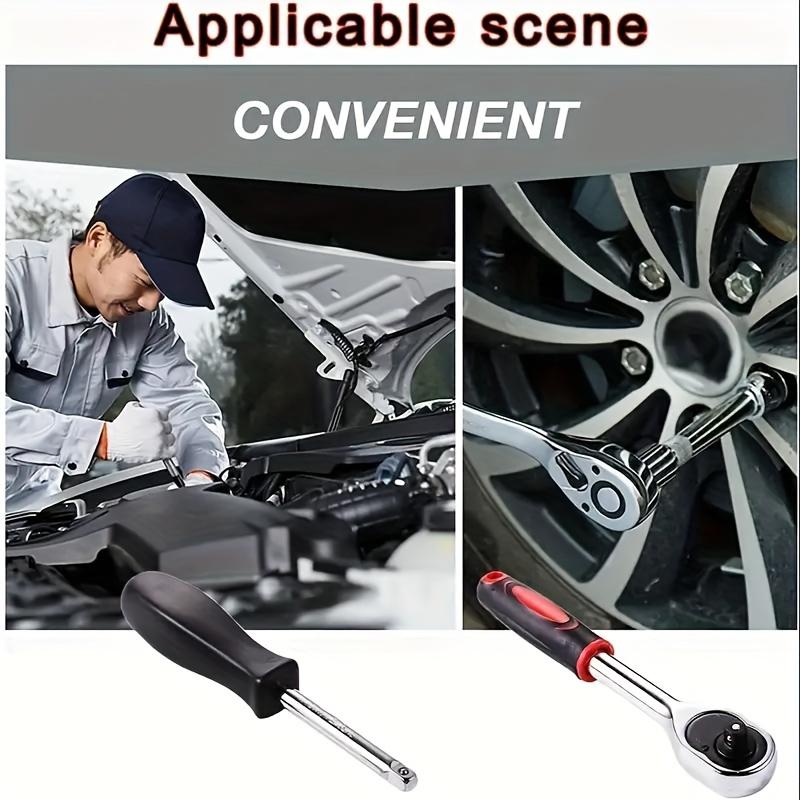 46/53 pcs Car Repair Tool Kit, Household Machinery Tools Set,Standard Socket Wrench, 1/2 * 1/4 "3/8" Drive Depth,Ratchet Screwdriver Compatible with Car Repair & Bicycle Repair, Hardware Toolbox,Auto Household, Christmas Gift for Dad,Black/Green