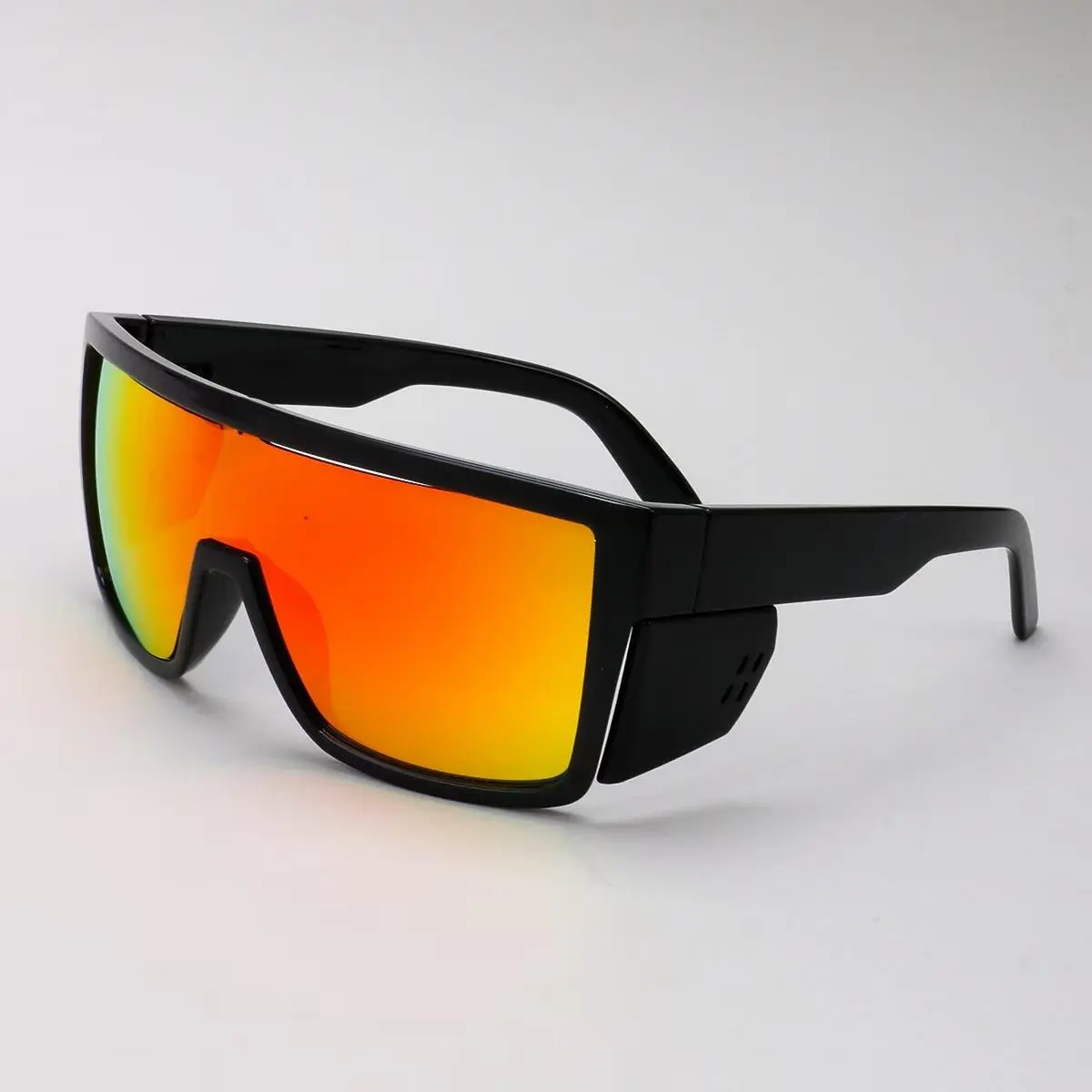 Unisex Sporty Frame Safety Sunglasses - Mirrored Lens, Removable Shield, Windproof Outdoor Sports Eyewear,sohochic