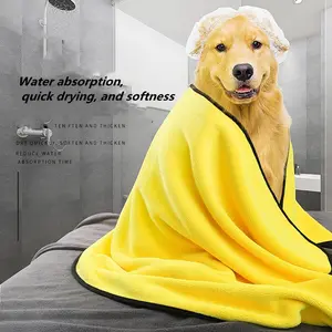 Dog Towels For Drying Dogs Drying Towel Dog Bath Towel,-drying Pet Dog And Cat Towels Soft Fiber Towels Robe Super Absorbent Drying Soft Microfiber Pet Towel For Dogs, Cats Yellow