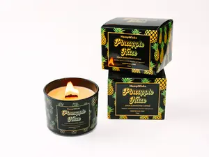 HempWicks Pineapple Odor Eliminating Candle - 12oz Tumbler with Coconut Blend Soy Wax, Refreshing Tropical Fruits Scent, Skin-Safe & Clean Burning
