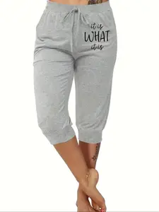 Lightweight Breathable Women's Harem Pants, Loose Casual Elastic Waist Mid-Thigh, Suitable for Yoga & Exercise, Perfect for Any Occasion
