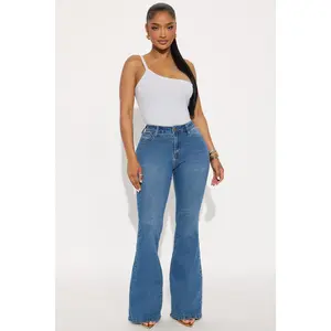 Tall Vibe Check Curvy Stretch Flare Jeans  - Medium Wash