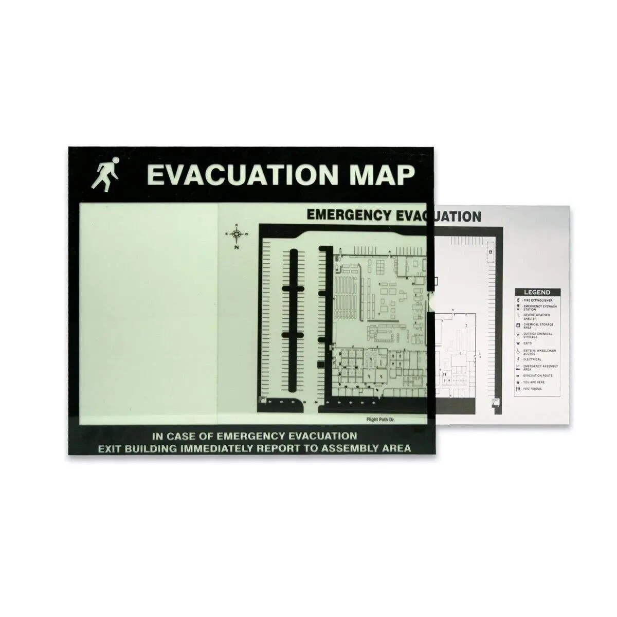 Evacuation Glow in dark Map Sign "Do not use elevator" 102852