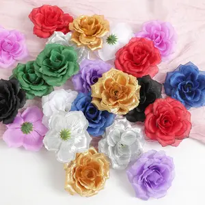 20pcs/set Realistic Rose Flowers Wedding Flower Wall Landscape Greenery Floral Arrangement Halloween Headwear Silk Cloth Fake Roses