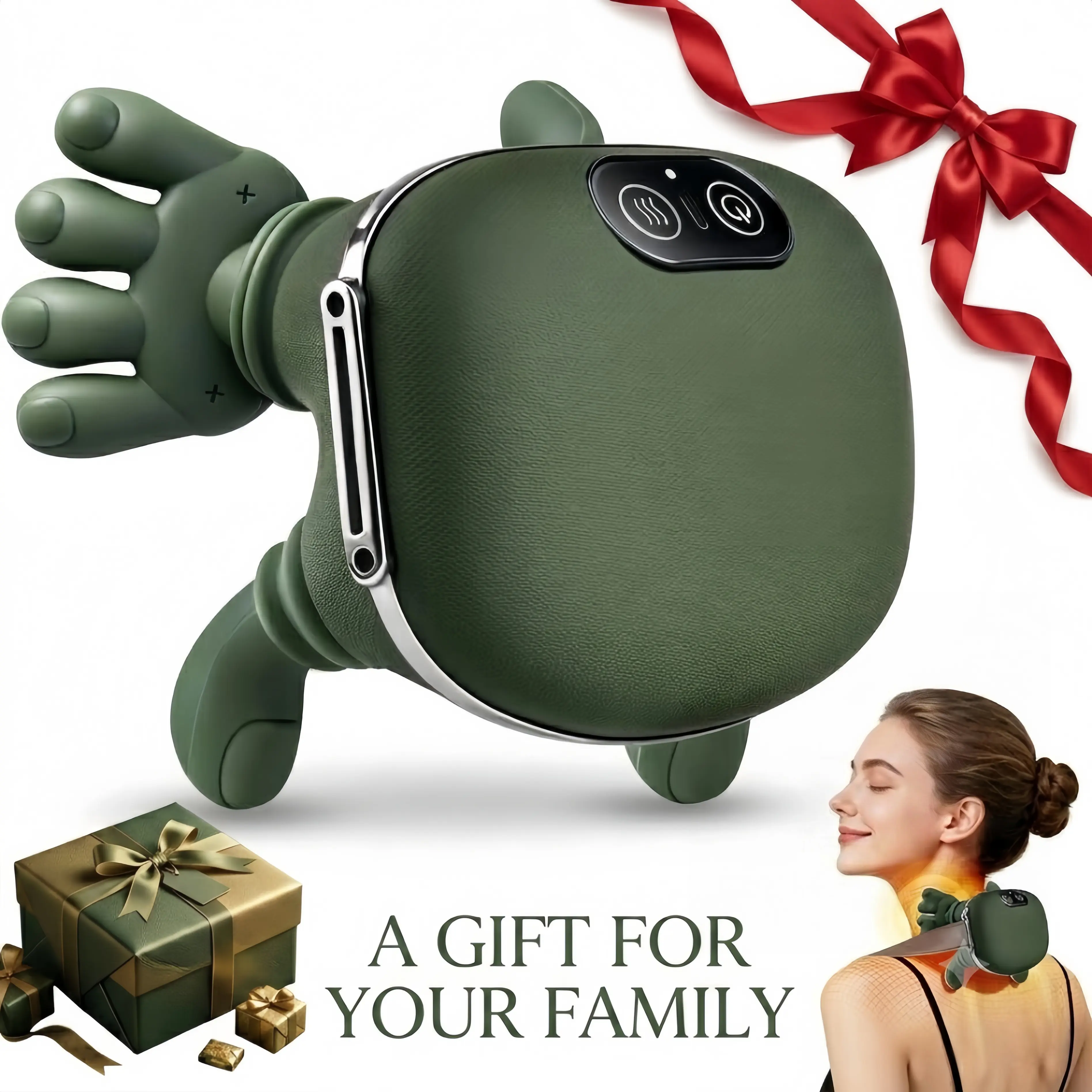 Heated Shiatsu Neck and Shoulder Massager, Wireless 3D Kneading Electronic Massager for Deep Tissue Back Pain Relief, Neck Shoulder Relaxer, Back Pain Relief Massage Devices, Back Health Solutions, Electronic Massager Massage Devices