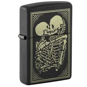 Zippo Lovers Design Black Matte Pocket Lighter - Made in USA