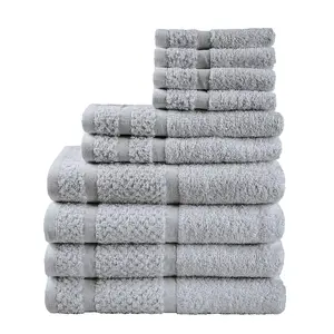 Luxury 10-Piece Towel Set for Children – Ultra-Soft & Long-Lasting Grey Towels for Comfort and Style